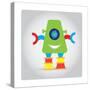 Isolated Robot Toy on White, Illustration-Lar-Stretched Canvas