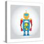 Isolated Robot Toy on White, Illustration-Lar-Stretched Canvas