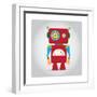 Isolated Robot Toy on White, Illustration-Lar-Framed Art Print