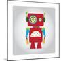 Isolated Robot Toy on White, Illustration-Lar-Mounted Art Print