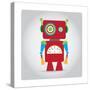 Isolated Robot Toy on White, Illustration-Lar-Stretched Canvas