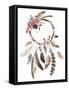 Isolated Watercolor Decoration Bohemian Dreamcatcher, Boho Feathers Decoration, Native Dream Chic D-VerisStudio-Framed Stretched Canvas