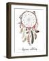 Isolated Watercolor Decoration Bohemian Dreamcatcher, Boho Feathers Decoration, Native Dream Chic D-VerisStudio-Framed Art Print