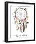 Isolated Watercolor Decoration Bohemian Dreamcatcher, Boho Feathers Decoration, Native Dream Chic D-VerisStudio-Framed Art Print