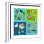 Isometric Animals Set-Macrovector-Framed Premium Giclee Print