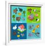 Isometric Animals Set-Macrovector-Framed Art Print