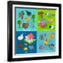 Isometric Animals Set-Macrovector-Framed Art Print