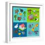 Isometric Animals Set-Macrovector-Framed Art Print