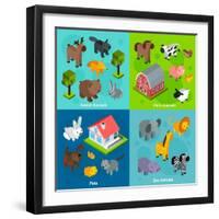 Isometric Animals Set-Macrovector-Framed Art Print