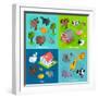 Isometric Animals Set-Macrovector-Framed Art Print