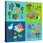 Isometric Animals Set-Macrovector-Stretched Canvas