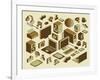 Isometric Media Element Set-photovs-Framed Art Print