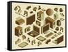 Isometric Media Element Set-photovs-Framed Stretched Canvas