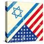 Israel And American Grunge Flag-TINTIN75-Stretched Canvas