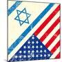 Israel And American Grunge Flag-TINTIN75-Mounted Art Print