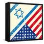 Israel And American Grunge Flag-TINTIN75-Framed Stretched Canvas