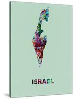 Israel Color Splatter Map-NaxArt-Stretched Canvas