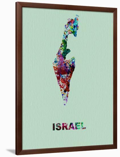 Israel Color Splatter Map-NaxArt-Framed Art Print