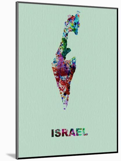 Israel Color Splatter Map-NaxArt-Mounted Art Print