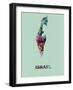 Israel Color Splatter Map-NaxArt-Framed Art Print