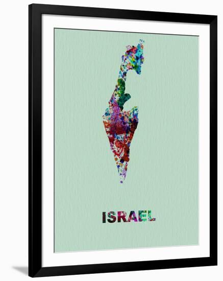 Israel Color Splatter Map-NaxArt-Framed Art Print