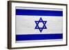 Israel Flag Design with Wood Patterning - Flags of the World Series-Philippe Hugonnard-Framed Art Print