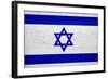 Israel Flag Design with Wood Patterning - Flags of the World Series-Philippe Hugonnard-Framed Art Print