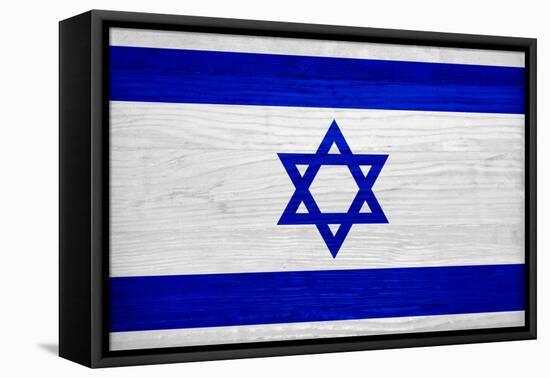 Israel Flag Design with Wood Patterning - Flags of the World Series-Philippe Hugonnard-Framed Stretched Canvas