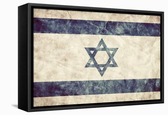 Israel Grunge Flag. Vintage, Retro Style. High Resolution, Hd Quality. Item from My Grunge Flags Co-Michal Bednarek-Framed Stretched Canvas