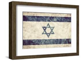 Israel Grunge Flag. Vintage, Retro Style. High Resolution, Hd Quality. Item from My Grunge Flags Co-Michal Bednarek-Framed Photographic Print