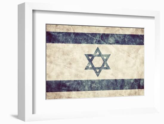 Israel Grunge Flag. Vintage, Retro Style. High Resolution, Hd Quality. Item from My Grunge Flags Co-Michal Bednarek-Framed Photographic Print