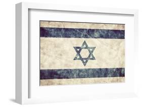 Israel Grunge Flag. Vintage, Retro Style. High Resolution, Hd Quality. Item from My Grunge Flags Co-Michal Bednarek-Framed Photographic Print