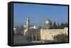 Israel, Jerusalem, Dome of Rock and Western Wall-null-Framed Stretched Canvas