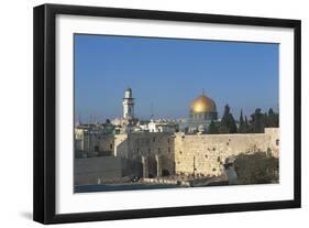 Israel, Jerusalem, Dome of Rock and Western Wall-null-Framed Giclee Print