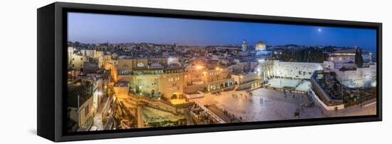 Israel, Jerusalem, Old City, Jewish Quarter of the Western Wall Plaza, with People Praying at the W-Gavin Hellier-Framed Stretched Canvas