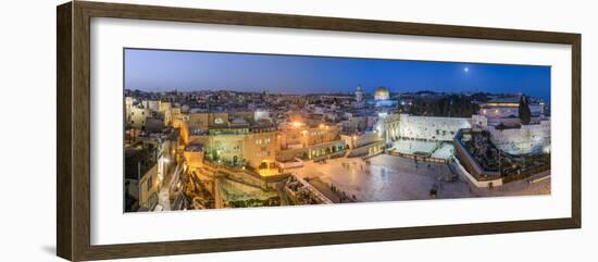 Israel, Jerusalem, Old City, Jewish Quarter of the Western Wall Plaza, with People Praying at the W-Gavin Hellier-Framed Premium Photographic Print