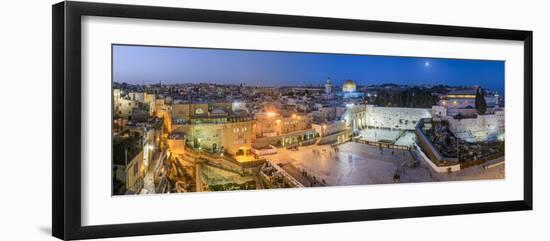 Israel, Jerusalem, Old City, Jewish Quarter of the Western Wall Plaza, with People Praying at the W-Gavin Hellier-Framed Premium Photographic Print