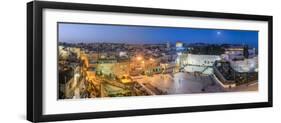 Israel, Jerusalem, Old City, Jewish Quarter of the Western Wall Plaza, with People Praying at the W-Gavin Hellier-Framed Premium Photographic Print