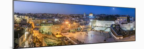 Israel, Jerusalem, Old City, Jewish Quarter of the Western Wall Plaza, with People Praying at the W-Gavin Hellier-Mounted Premium Photographic Print