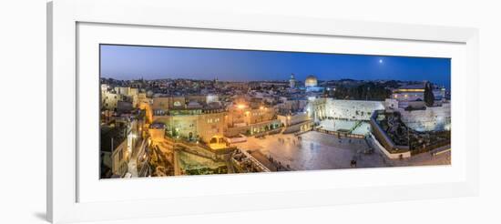 Israel, Jerusalem, Old City, Jewish Quarter of the Western Wall Plaza, with People Praying at the W-Gavin Hellier-Framed Photographic Print