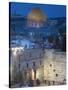 Israel, Jerusalem, Old City, Jewish Quarter of the Western Wall Plaza-Walter Bibikow-Stretched Canvas