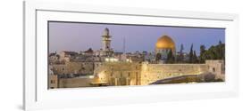 Israel, Jerusalem, Old City, Temple Mount, Dome of the Rock and The Western Wall - know as the Wail-Jane Sweeney-Framed Photographic Print