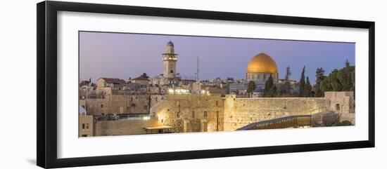 Israel, Jerusalem, Old City, Temple Mount, Dome of the Rock and The Western Wall - know as the Wail-Jane Sweeney-Framed Photographic Print