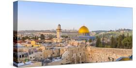 Israel, Jerusalem, Old City, Temple Mount, Dome of the Rock and The Western Wall - know as the Wail-Jane Sweeney-Stretched Canvas