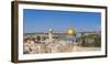 Israel, Jerusalem, Old City, Temple Mount, Dome of the Rock and The Western Wall - know as the Wail-Jane Sweeney-Framed Photographic Print