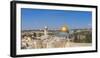 Israel, Jerusalem, Old City, Temple Mount, Dome of the Rock and The Western Wall - know as the Wail-Jane Sweeney-Framed Photographic Print