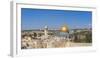 Israel, Jerusalem, Old City, Temple Mount, Dome of the Rock and The Western Wall - know as the Wail-Jane Sweeney-Framed Photographic Print