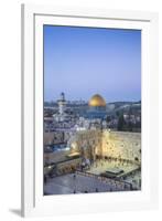 Israel, Jerusalem, Old City, Temple Mount, Dome of the Rock and The Western Wall - know as the Wail-Jane Sweeney-Framed Photographic Print