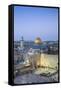 Israel, Jerusalem, Old City, Temple Mount, Dome of the Rock and The Western Wall - know as the Wail-Jane Sweeney-Framed Stretched Canvas