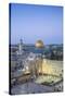 Israel, Jerusalem, Old City, Temple Mount, Dome of the Rock and The Western Wall - know as the Wail-Jane Sweeney-Stretched Canvas